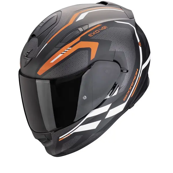 Image of Scorpion EXO-491 Kripta Matt Black-Orange-White Full Face Helmet M