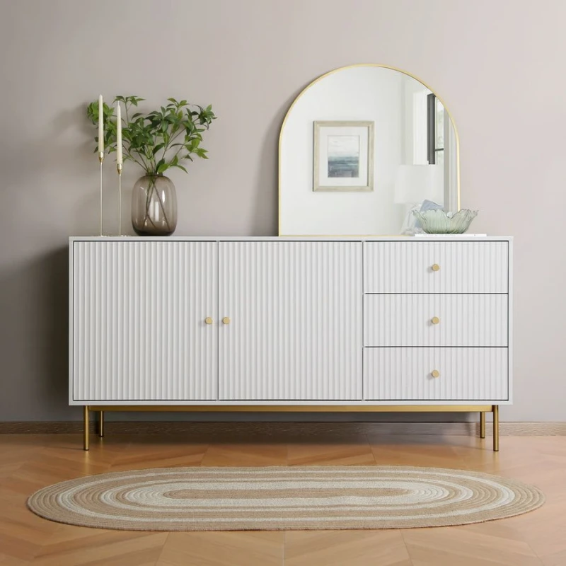 Image of Home Garden Direct Devon - Large Sideboard - White White Unisex