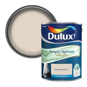 Image of Dulux Simply Refresh One Coat Natural Hessian Matt Emulsion Paint 5L