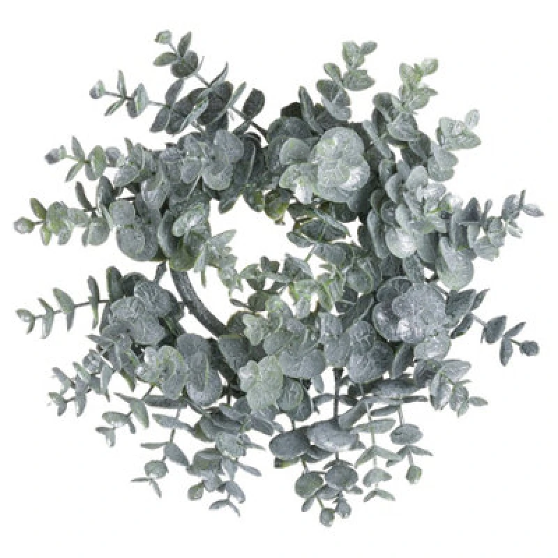Image of Hill Interiors Medium Frosted Eucalyptus Candle Wreath
