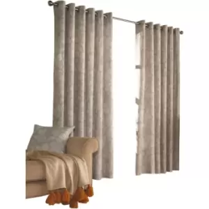 Image of Furn Irwin Woodland Design Ringtop Eyelet Curtains (Pair) (168x183cm) (Stone) - Stone