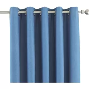 Image of Riva Home Eclipse Blackout Eyelet Curtains (46 x 72" (117 x 183cm)) (Denim) - Denim