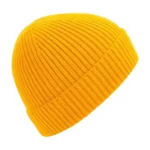 Image of Beechfield Engineered Knit Ribbed Beanie (One Size) (Sun Yellow)