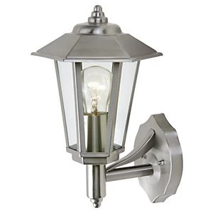 Image of Lutec Grosvenor Stainless Steel 6 Sided Wall Lantern