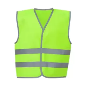 Image of Yoko Childrens/Kids Hi-Vis Two Band Waistcoat (S) (Lime Green)