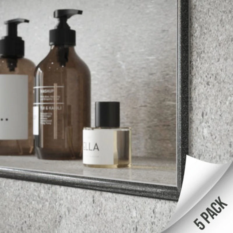 Image of Homelux Grey Glitter Straight Edge Tile Trim For Tiles Up To 9mm - Value Pack Of 5 X 2.5M Trims