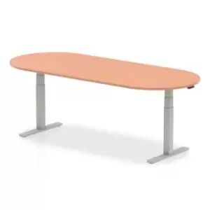 Image of Impulse 2400mm Boardroom Table Beech Top Silver Height Adjustable Leg