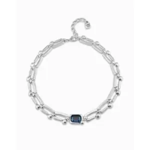 Image of Unconventional Blue Metal Faceted Crystal Necklace