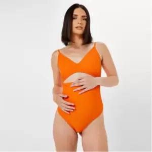 Image of Missguided Maternity Cut Out Swimsuit - Orange