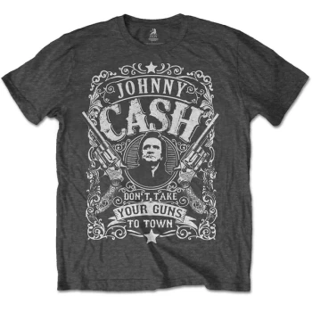 Image of Johnny Cash - Don't take your guns to town Unisex Medium T-Shirt - Grey