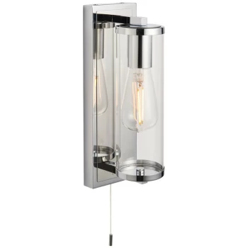 Image of Merano Lighting - Merano Como Bathroom Wall Lamp Chrome Plate & Clear Glass IP44