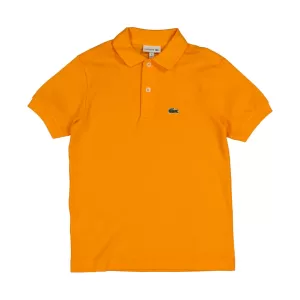Image of Lacoste Junior Boys Pique Logo Polo Shirt - Orange