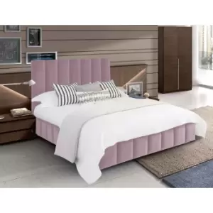 Image of Nora Upholstered Beds - Plush Velvet, Small Double Size Frame, Pink - Pink