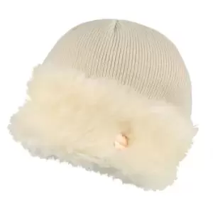 Image of Regatta Womens/Ladies Luz Fur Trim Cotton Jersey Winter Beanie Hat Small / Medium