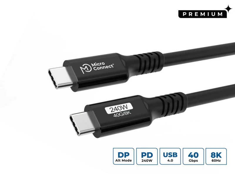 Image of Microconnect USB4CC2-240W USB cable USB4 Gen 3x2 2m USB C Black