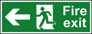 Image of Fire Exit Arrow Left Sign, S/A Vinyl