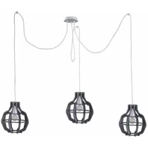 Image of Keter Bento Cluster Pendant Ceiling Light Small Grey, 3x E27