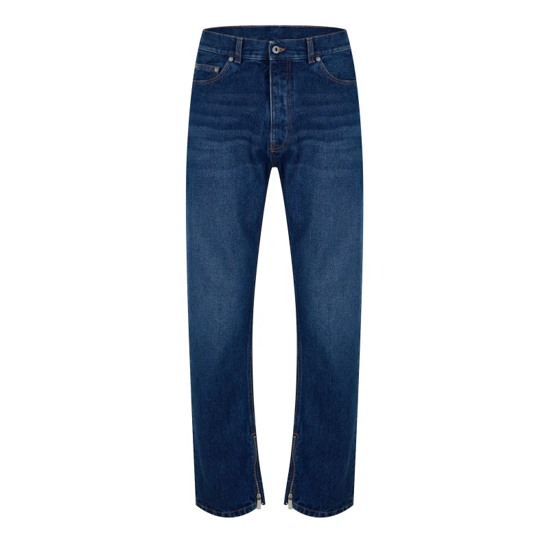 Image of Off White Mens Zip Skate Mid Rise Straight Leg Jeans Blue male S