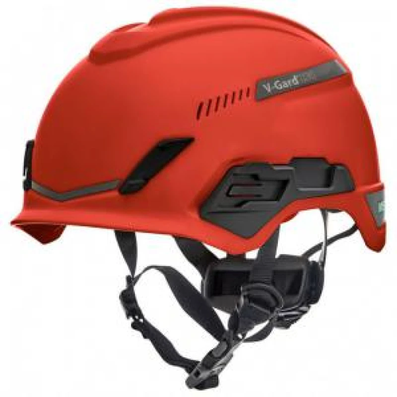 Image of MSA V - Gard H1 Tri - Vented Helmet Red