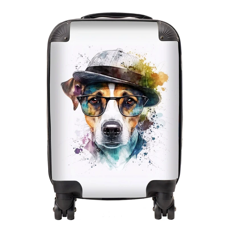 Image of Warren Reed - Designer Jack Russell Dog Splashart Suitcase Size: Large Multicolor Unisex Large