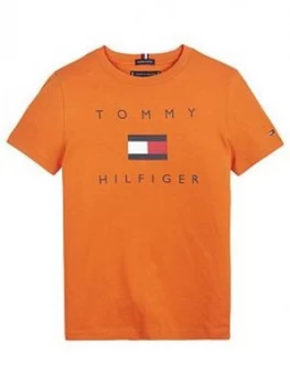 Image of Tommy Hilfiger Boys Short Sleeve Logo T-Shirt - Orange