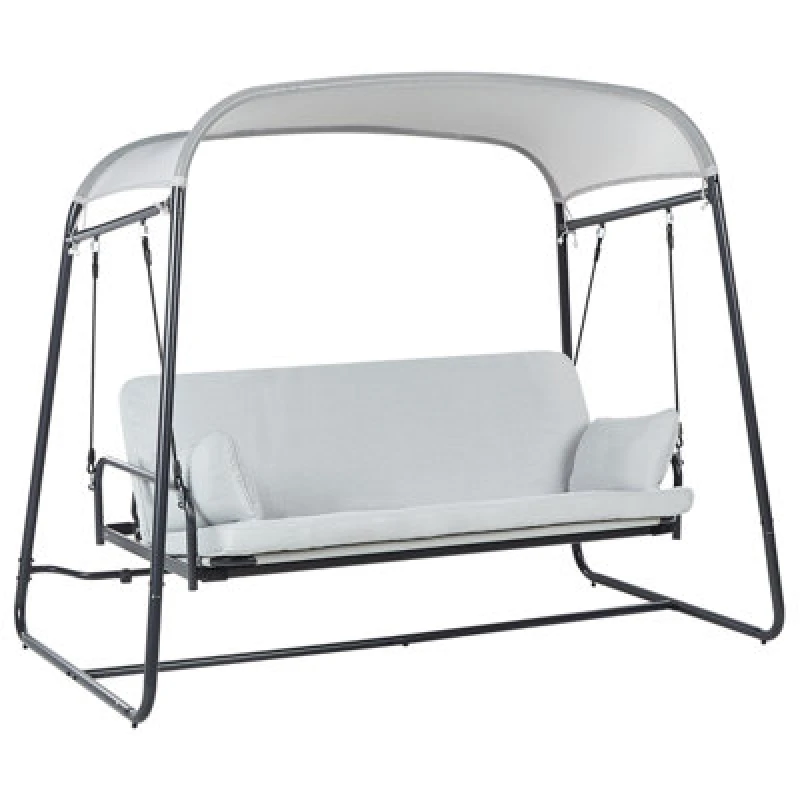 Image of Beliani Patio Swing Marsciano Metal Light Grey