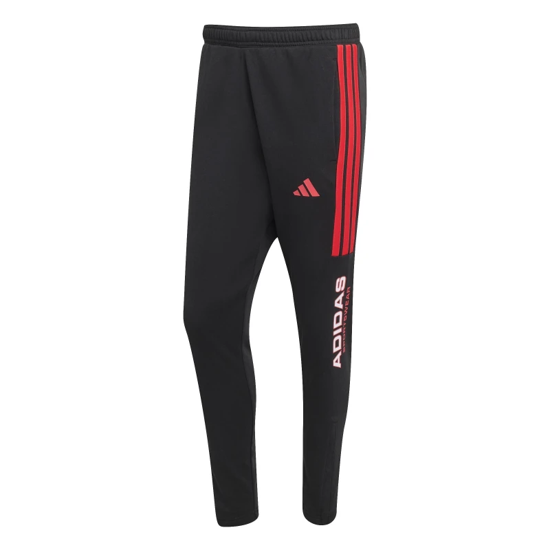 Image of adidas Mens Closed Hem Fleece Joggers Black/Ruby Red male S