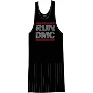 Image of Run DMC Logo Vintage with Tassels Ladies Medium Tee Vest - Black