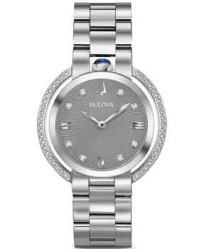 Image of Bulova Rubaiyat Grey Dial Steel Womens Watch 96R219 96R219