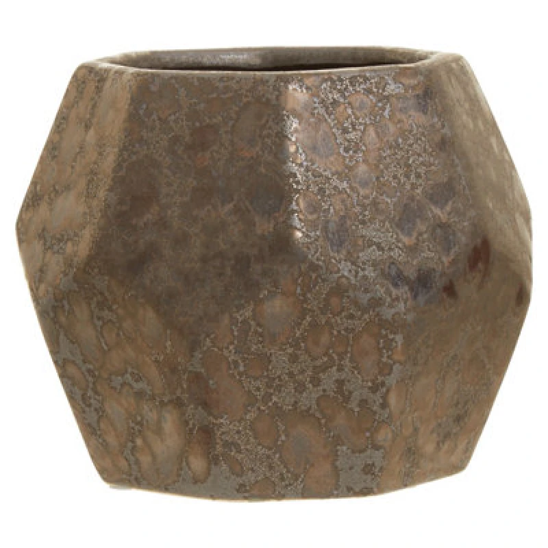 Image of Orsina Glazed Finish Small Ceramic Planter, Handcrafted Garden Flower Pots, Textured Planter For Artificial Flowers