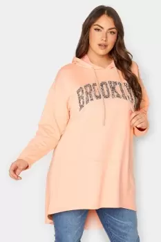 Image of 'Brooklyn' Slogan Longline Hoodie