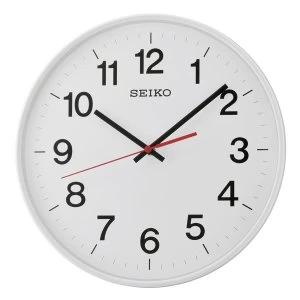 Image of Seiko Quiet Sweep Second Hand Wall Clock - White with Arabic Numerals