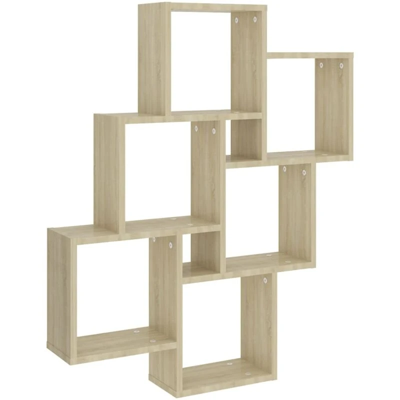 Image of VIDAXL Vidaxl - Wall Cube Shelf Sonoma Oak 78x15x93cm Engineered Wood 8720286595909