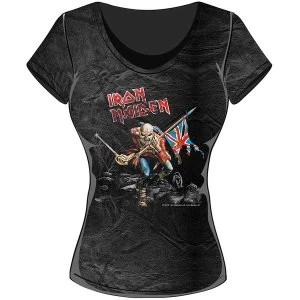 Image of Iron Maiden - Trooper Womens X-Small T-Shirt - Black,Grey