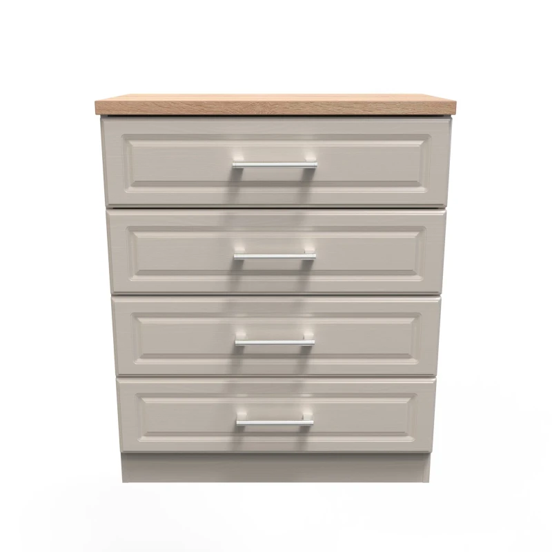 Image of Ready Assembled 2 U Norfolk 4 Drawer Chest (Ready Assembled) in Taupe Size: Medium Taupe Unisex Medium