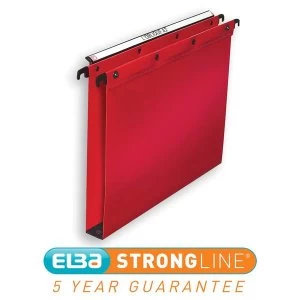 Image of Elba Strongline Foolscap Ultimate Suspension File Polypropylene 30mm Base Red Pack of 25