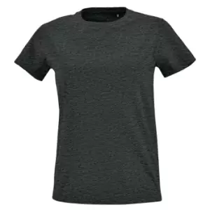 Image of SOLS Womens/Ladies Imperial Fit Short Sleeve T-Shirt (M) (Charcoal Marl)