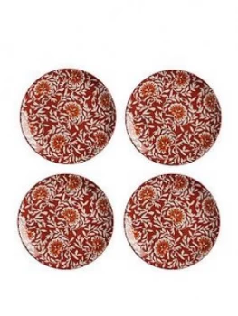Image of Maxwell & Williams Boho Damask Red Plates ; Set Of 4