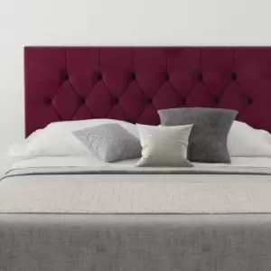 Image of Olivier Upholstered Headboard, Plush Velvet, Berry - Headboard 60cm Size Single (90x190)