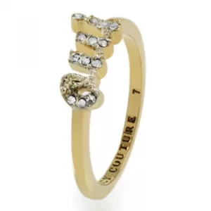 Image of Ladies Juicy Couture PVD Gold plated Size O Pave Oui Ring