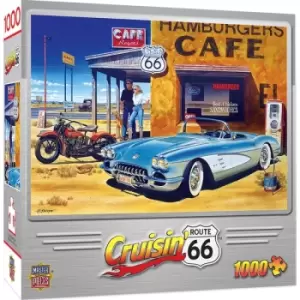 Image of Masterpieces Puzzle Cruisin Route 66 Cafe Puzzle 1000 Piece Jigsaw Puzzle