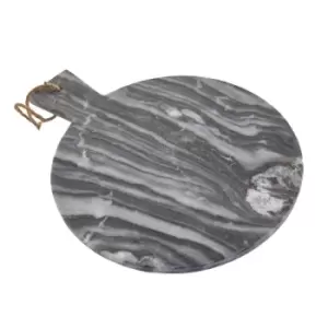 Image of Interiors by PH Grey Marble Round Paddle Serving Board