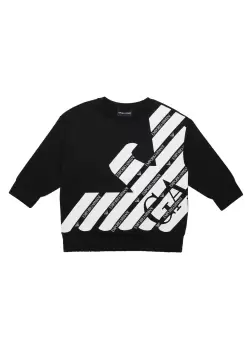 Image of Emporio Armani Kids Large Eagle Sweatshirt In Black