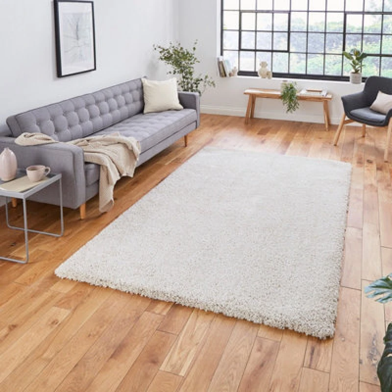 Image of (80x150cm) Sierra 9000 Shaggy Rugs in Cream High Dense Soft Polypropylene Mats