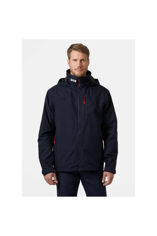Image of Helly Hansen Sport Mens Crew Hooded Midlayer Sailing Jacket 2.0 in Navy Size: XL Navy Male XL