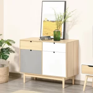 Image of HOMCOM Sideboard Storage Cabinet Kitchen Cupboard with Drawers for Bedroom, Living Room, Entryway