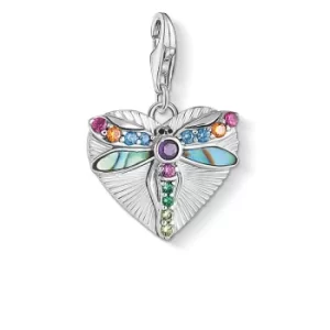 Image of Ladies THOMAS SABO Sterling Silver Generation Charm Club Silver Dragonfly Heart Charm