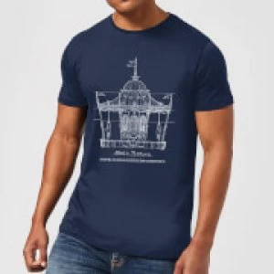 Image of Mary Poppins Carousel Sketch Mens T-Shirt - Navy - M