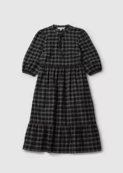 Image of Barbour Womens Lorelie Check Midi Dress In Praline Check