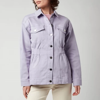 Image of Ted Baker Womens Sofiaz Oversized Denim Jacket With Elastic Waist - Lilac - UK 8